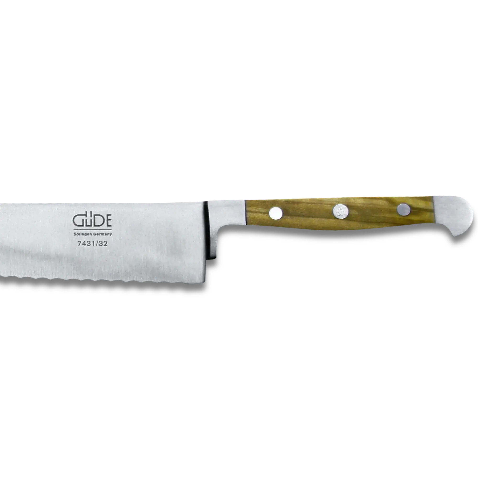 ALPHA OLIVE | Bread Knife Franz Dude 12.5 &quot; Left hand Version| Forged steel / Olive Wood Handle