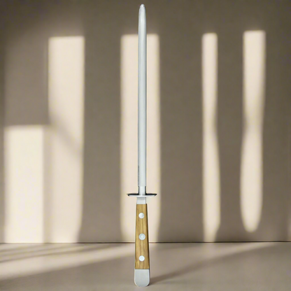 ALPHA OLIVE | Sharpening Steel 10&quot; | Forged Steel / Olive Wood handle