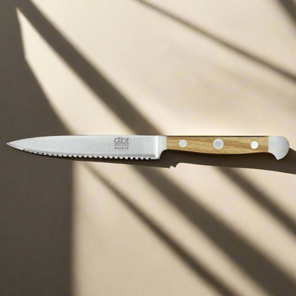 ALPHA OLIVE | Tomato Knife 13cm | Forged Steel / Olive wood handle
