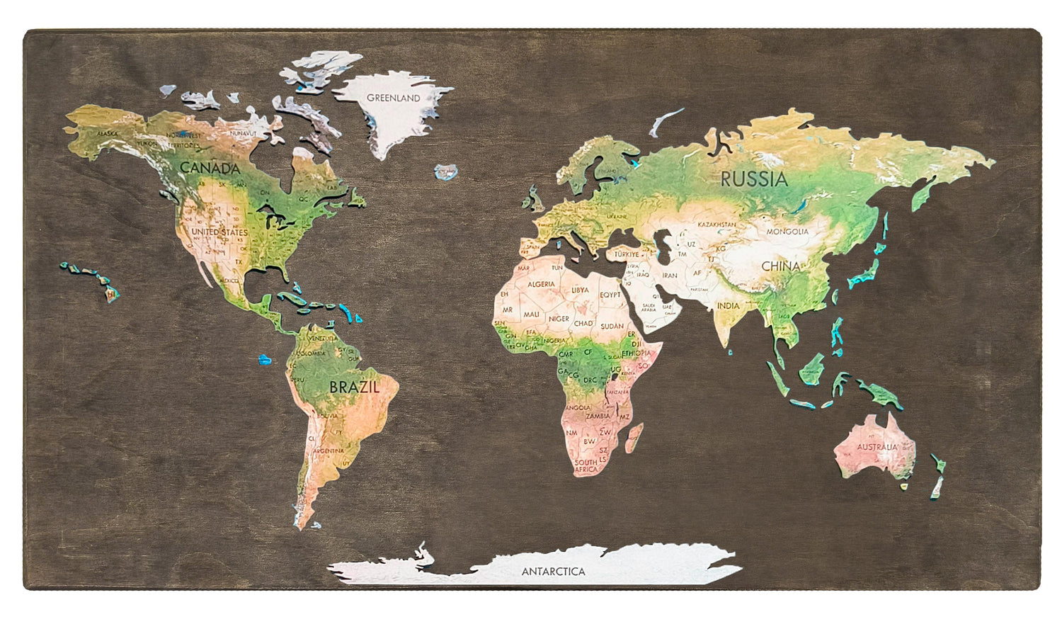 Geo Optic Labelled Push Pin Map | 36 x 20