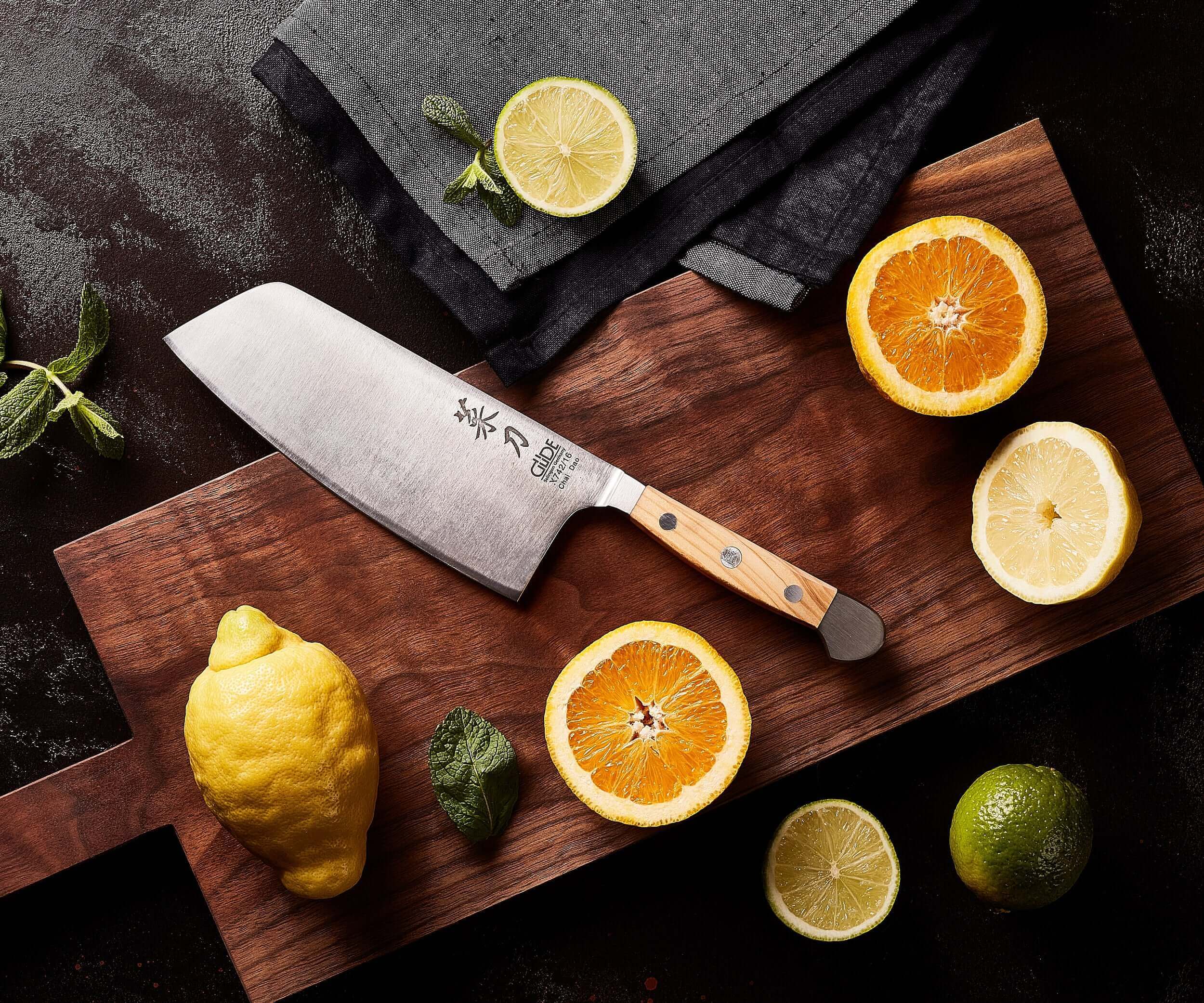 ALPHA OLIVE | Chai Dao Chinese Chef Knife 6 1/2&quot; Blade | Forged Steel/Olive Wood Handle