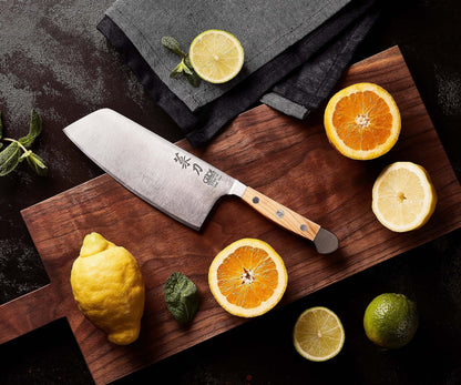 ALPHA OLIVE | Chai Dao Chinese Chef Knife 6 1/2&quot; Blade | Forged Steel/Olive Wood Handle