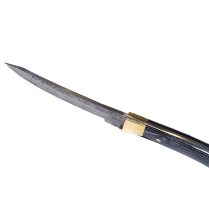 Hatif Hunter Special - Damascus Steel Skinner Knife 5 inch with Leather Sheath