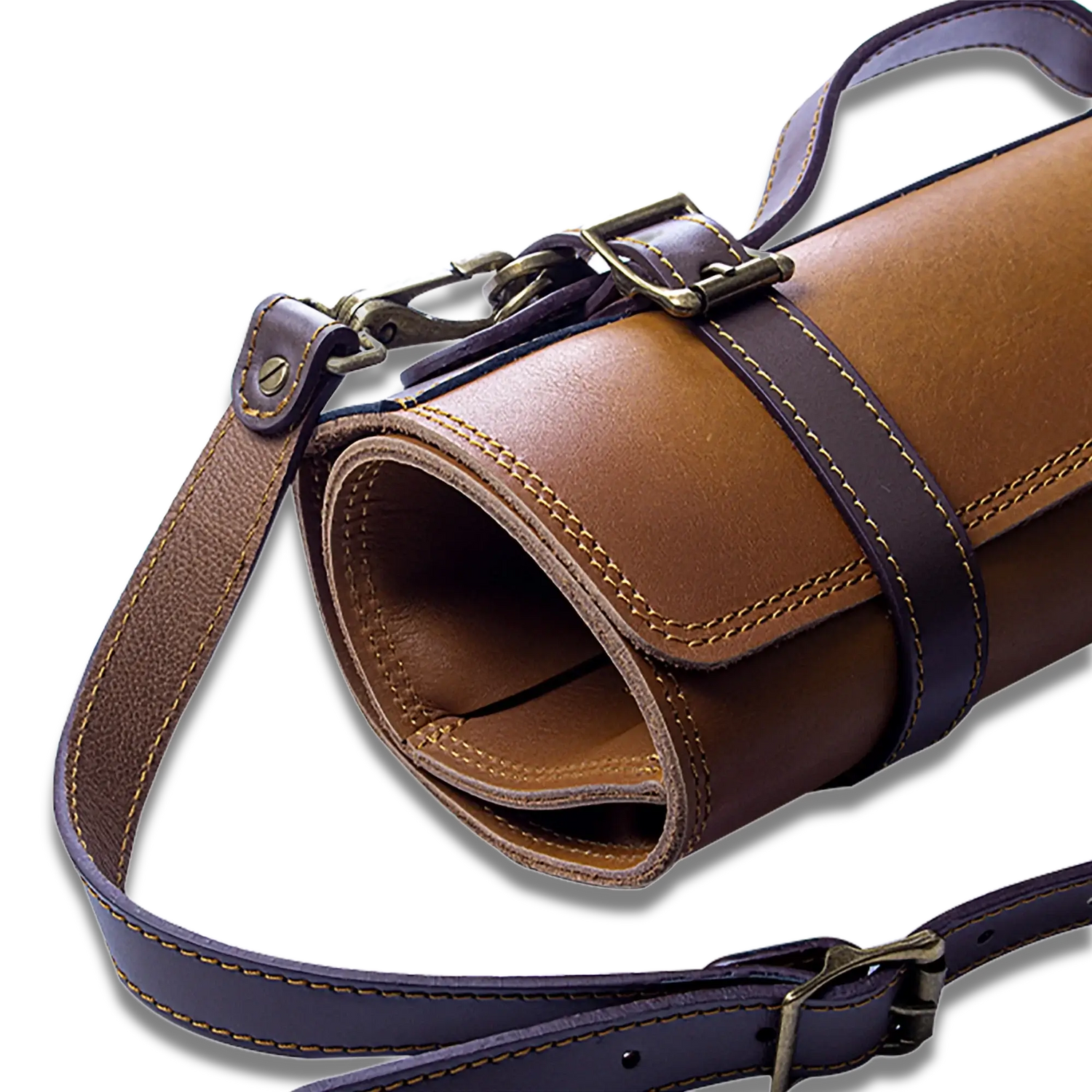 Ginza Steel Vagabond Knife Roll – Full Grain Leather Chef’s Bag