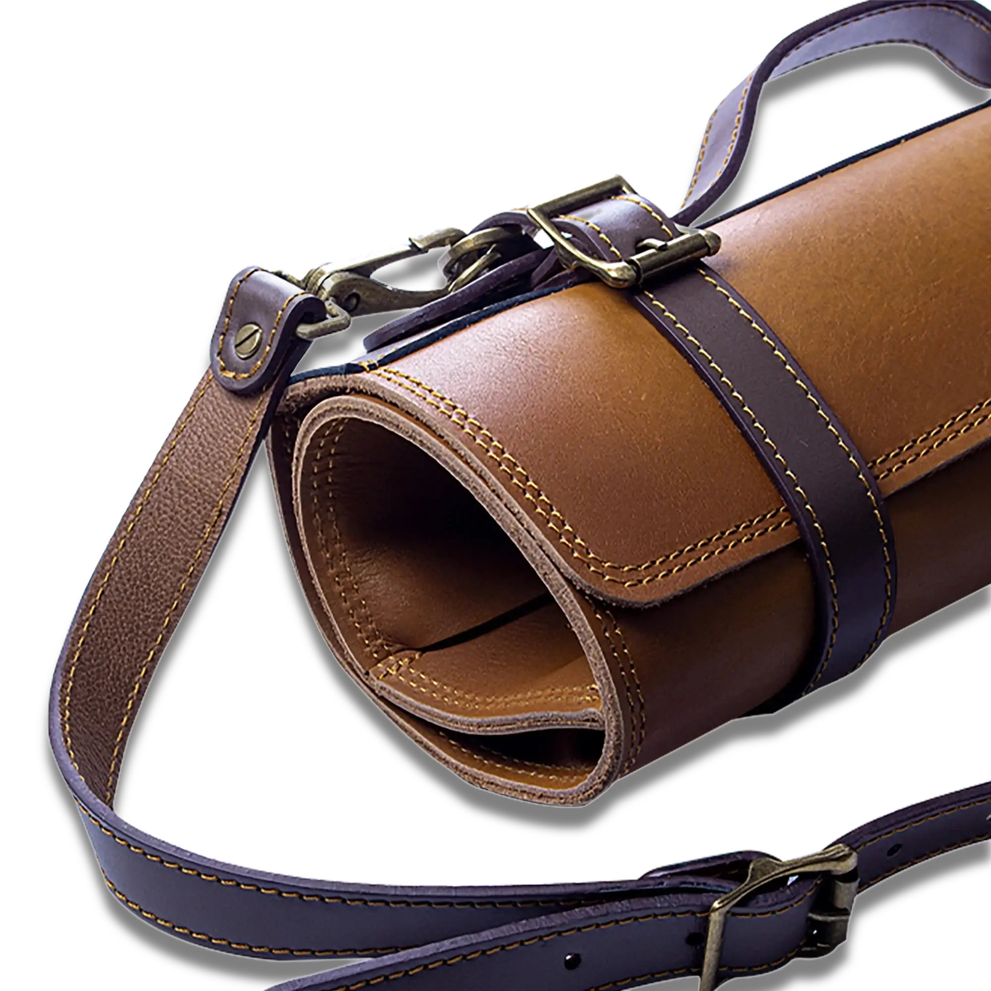 Ginza Steel Vagabond Knife Roll – Full Grain Leather Chef’s Bag