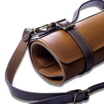 Ginza Steel Vagabond Knife Roll – Full Grain Leather Chef’s Bag