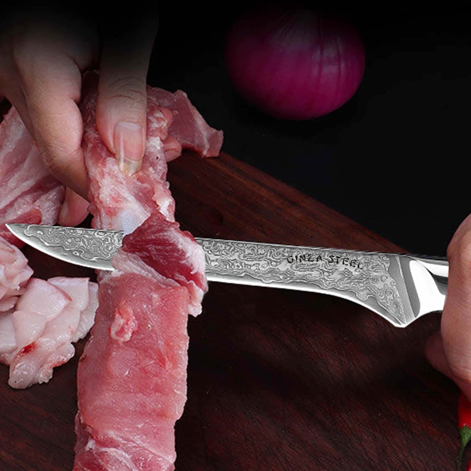 HAGAKURE 14 | Boning Knife 5.5&quot; Damascus AUS 10 Steel