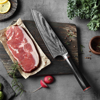 Ginza Steel KATANA 20 Chef Knife 8” – Damascus VG10 Steel, 67-Layer, G10 Handle