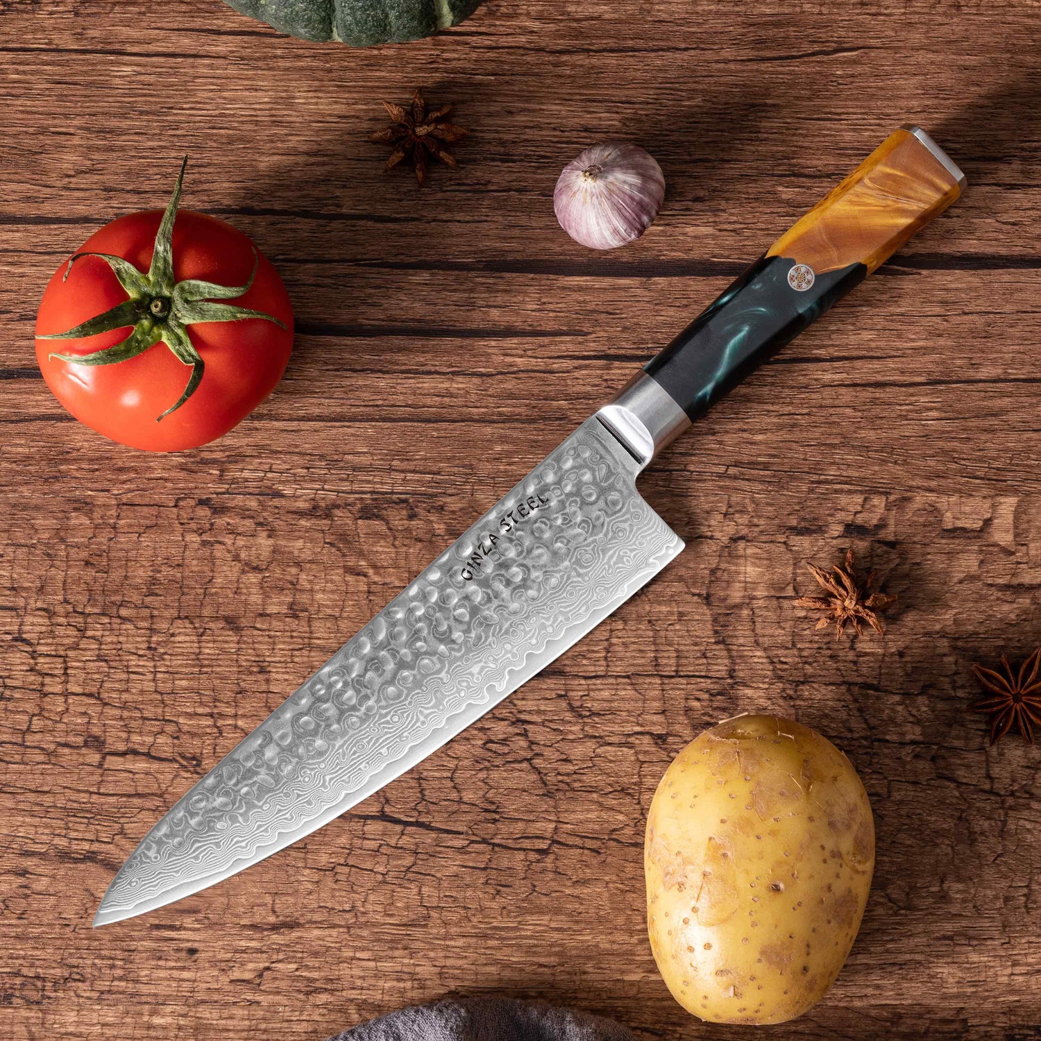 Kaze Katana |  Chef Knife 8&quot; Damascus VG10 Steel 67 layer