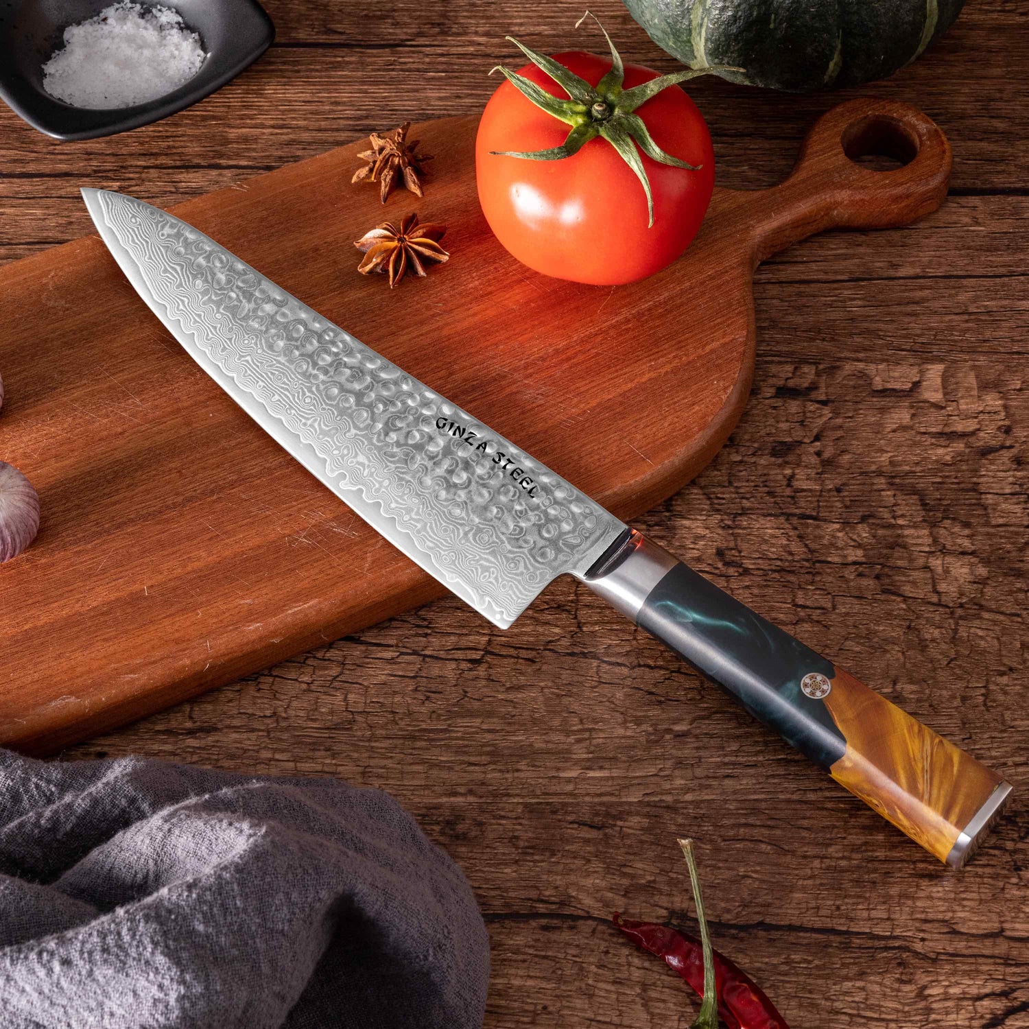 Kaze Katana |  Chef Knife 8&quot; Damascus VG10 Steel 67 layer