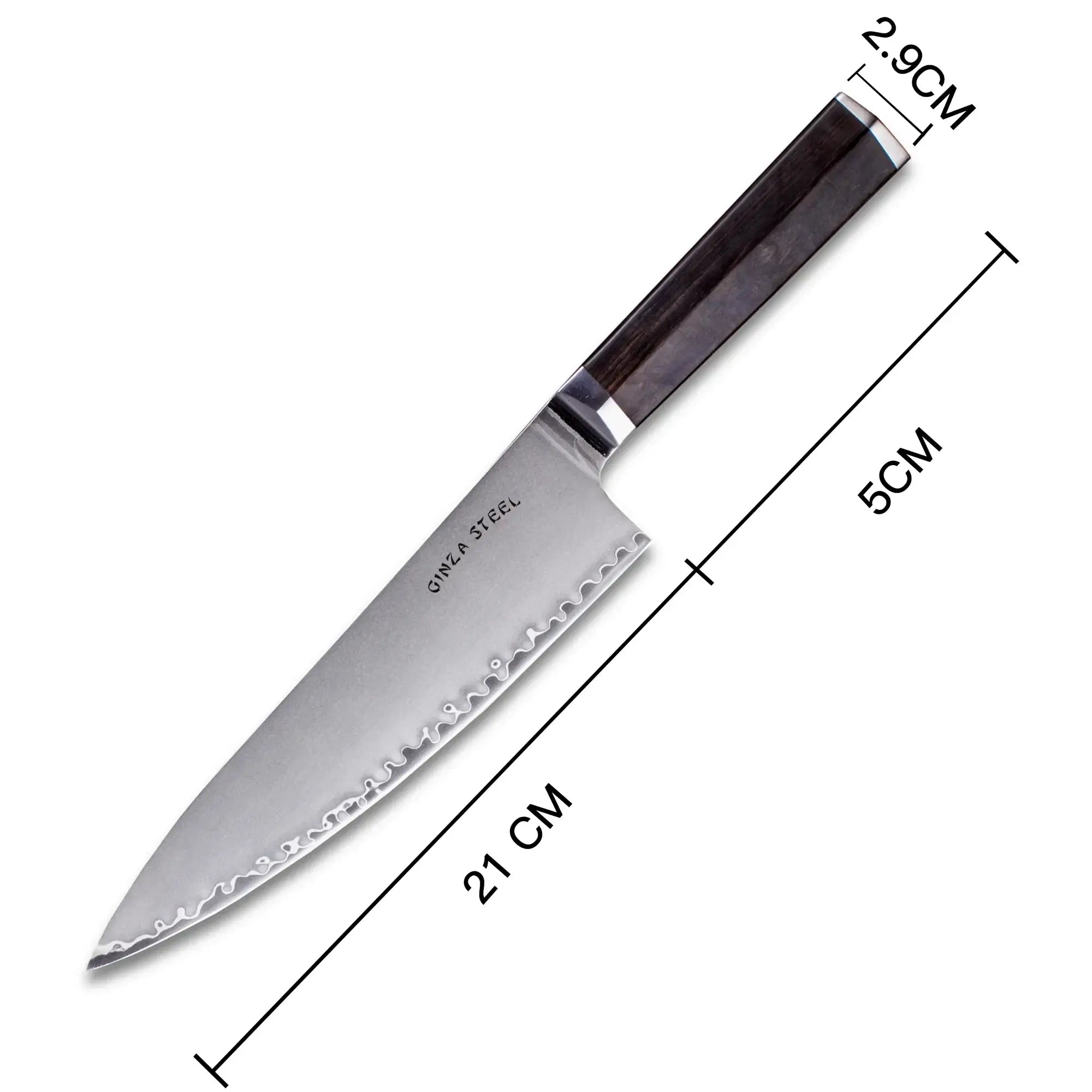 PORTIA 20 | Chef Knife 8&quot; Damascus VG10 Steel / Ebony Wood handle