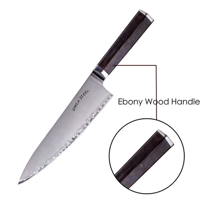 PORTIA 20 | Chef Knife 8&quot; Damascus VG10 Steel / Ebony Wood handle