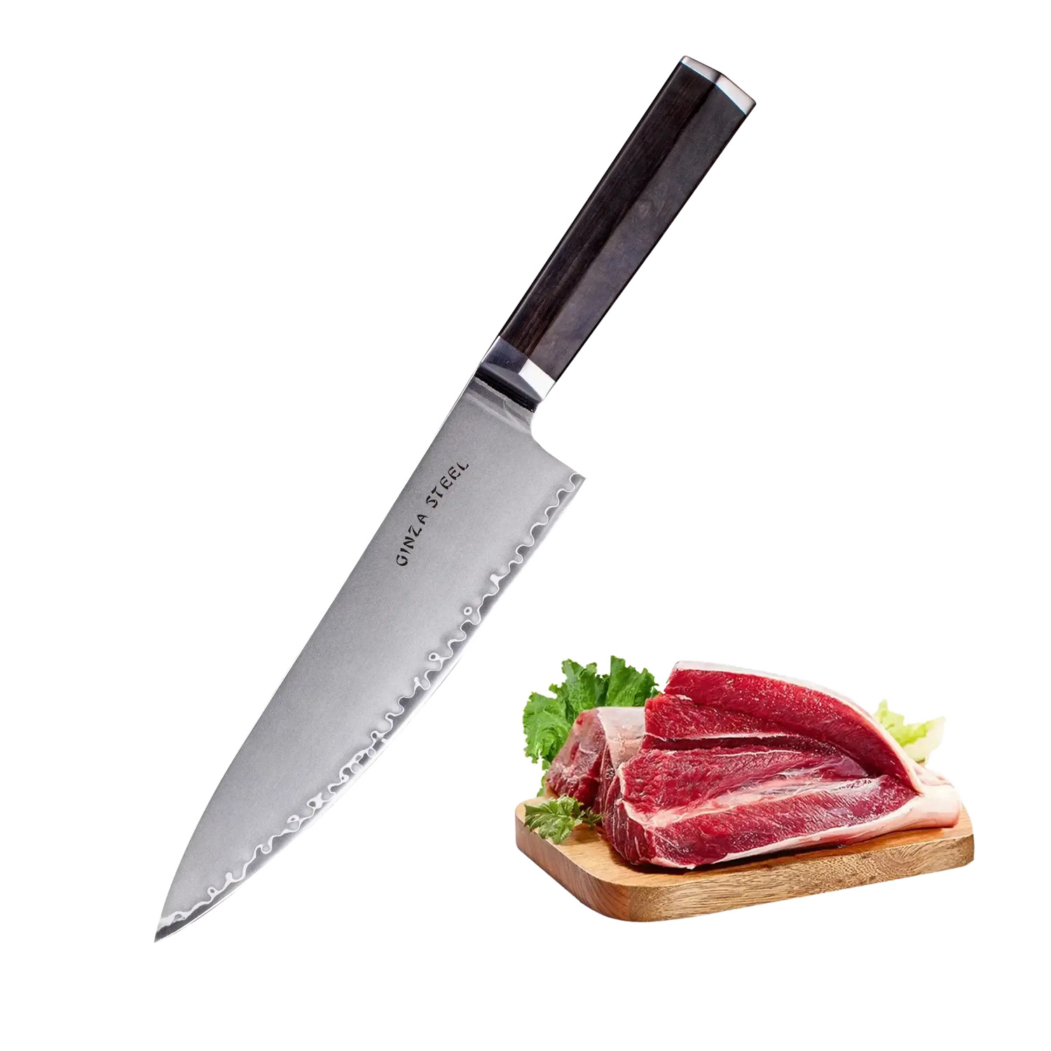 PORTIA 20 | Chef Knife 8&quot; Damascus VG10 Steel / Ebony Wood handle