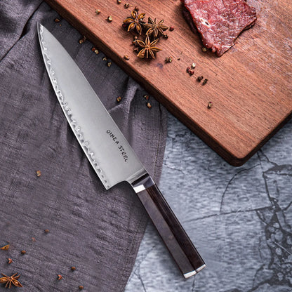 PORTIA 20 | Chef Knife 8&quot; Damascus VG10 Steel / Ebony Wood handle