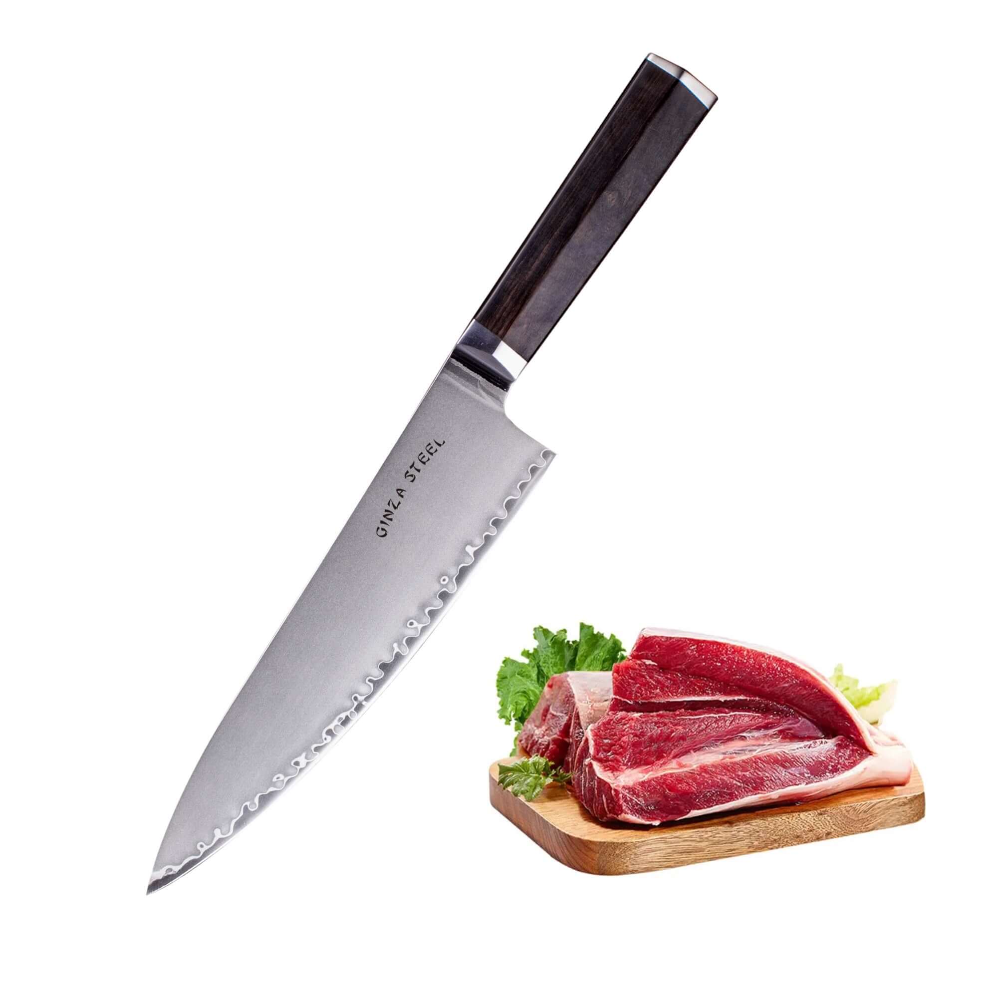 PORTIA 20 | Chef Knife 8&quot; Damascus VG10 Steel / Ebony Wood handle