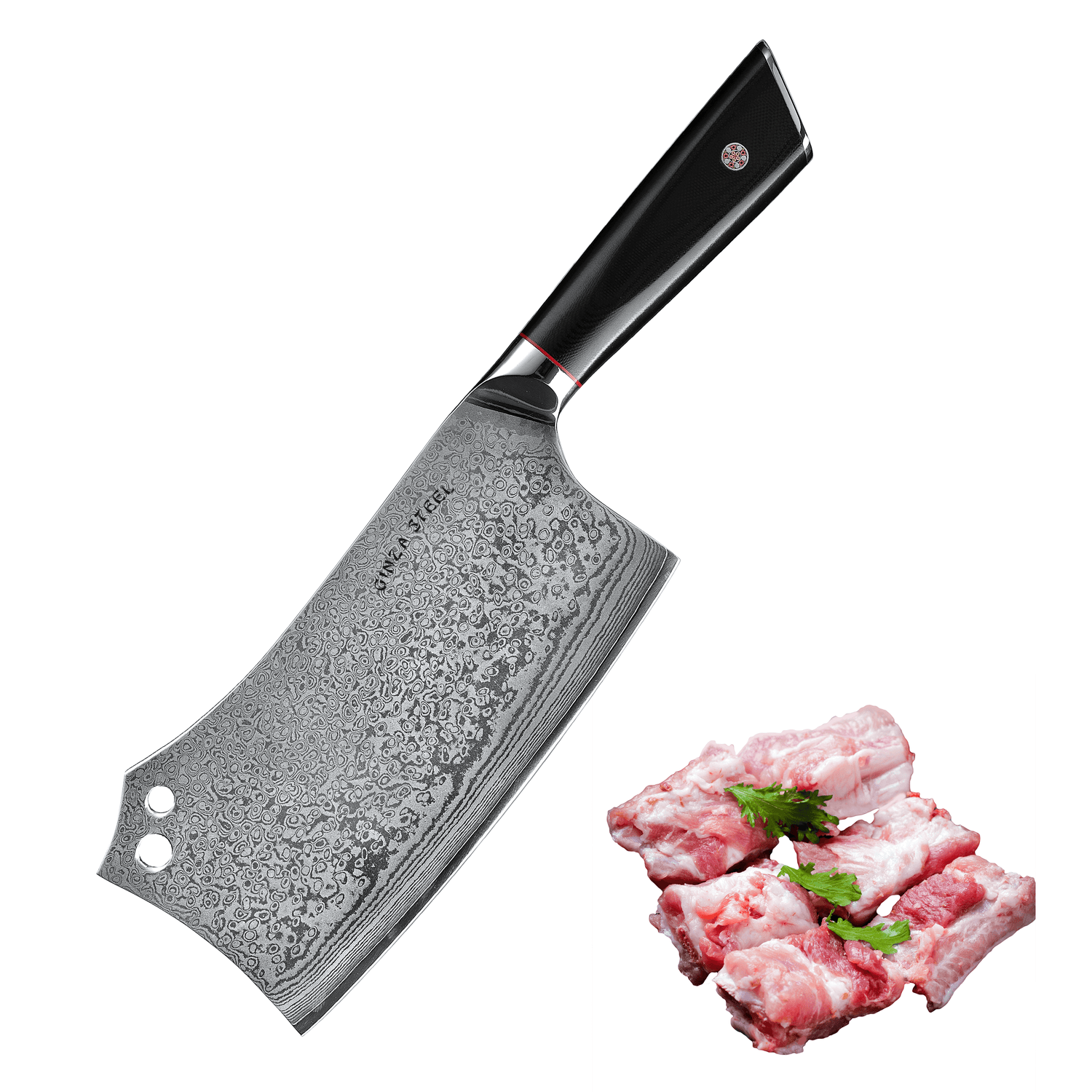 HAGAKURE Y | Chopping Knife 7&quot; Damascus AUS 10 Steel