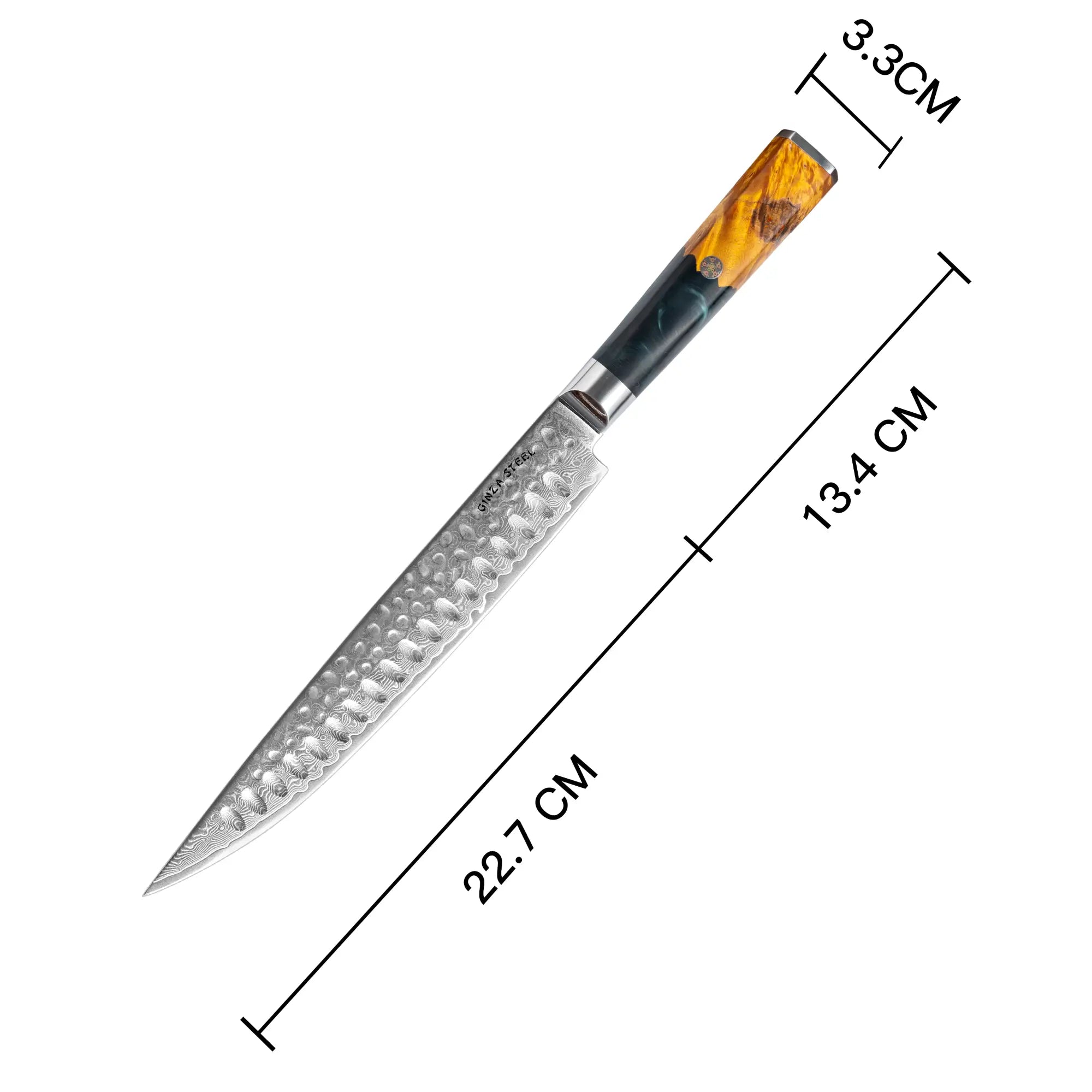Kaze Katana 9″ Carving Knife | Damascus Steel by Ginza Steel