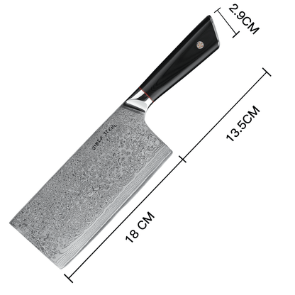 HAGAKURE X | Cleaver Knife 7&quot; Damascus AUS 10 Steel