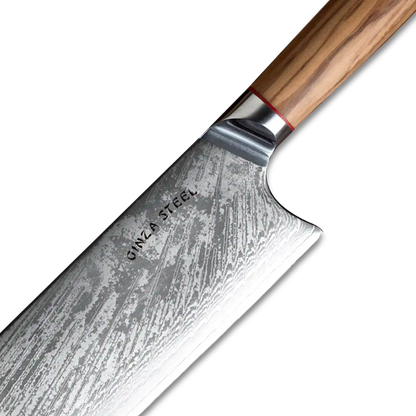 MIA X | Cleaver Knife 7&quot; Damascus AUS10 Steel 67 Layer / Olive Wood handle