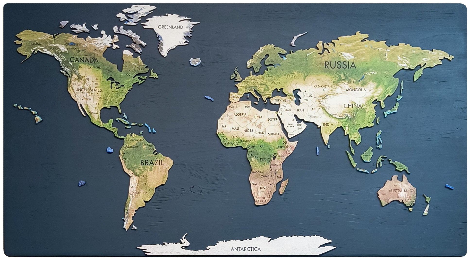 Geo Optic Labelled Push Pin Map | 36 x 20