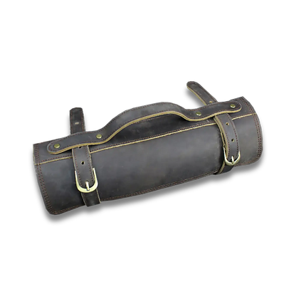 Ginza Steel Full Grain leather knife role Rustic Brown