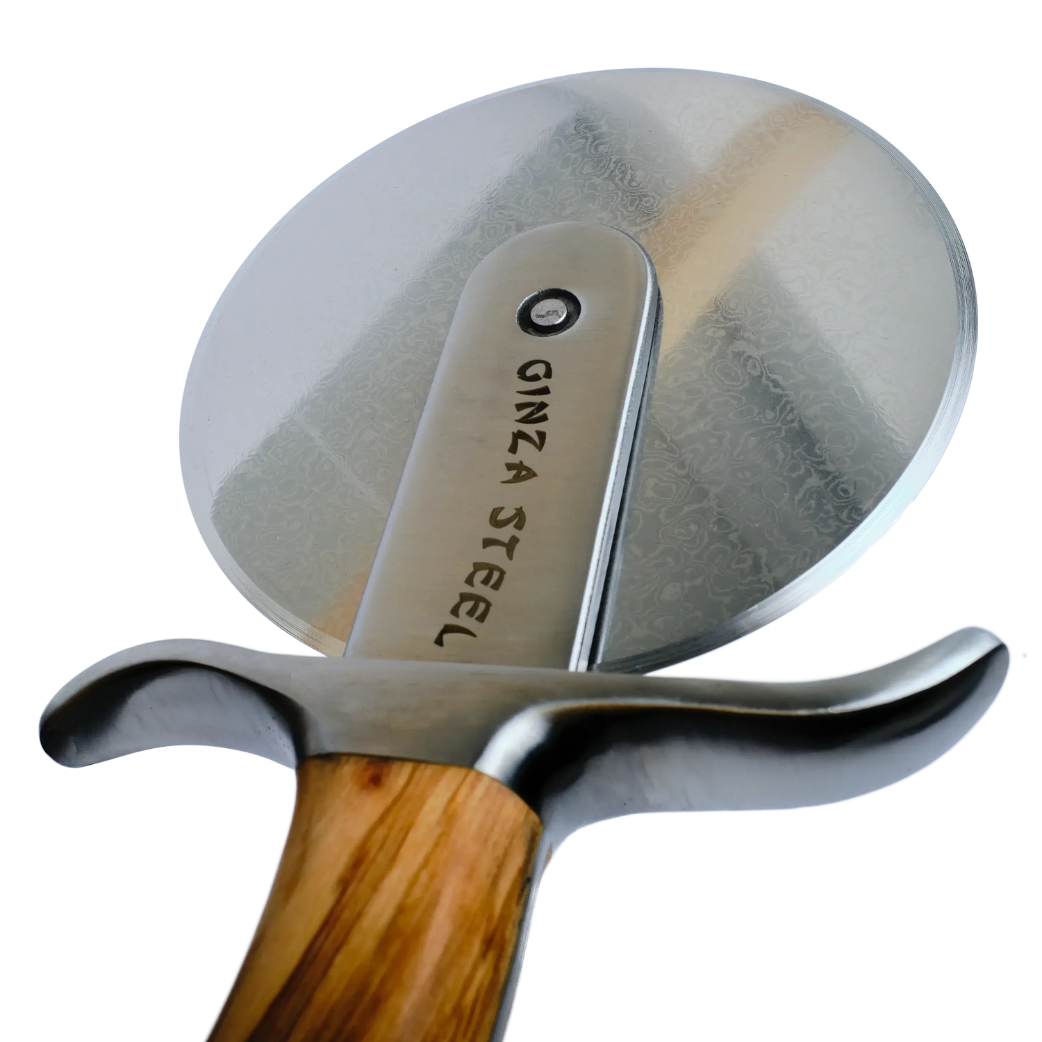 Ginza Steel MIA Pizza Slicer – Stainless Blade with Olive Wood Handle