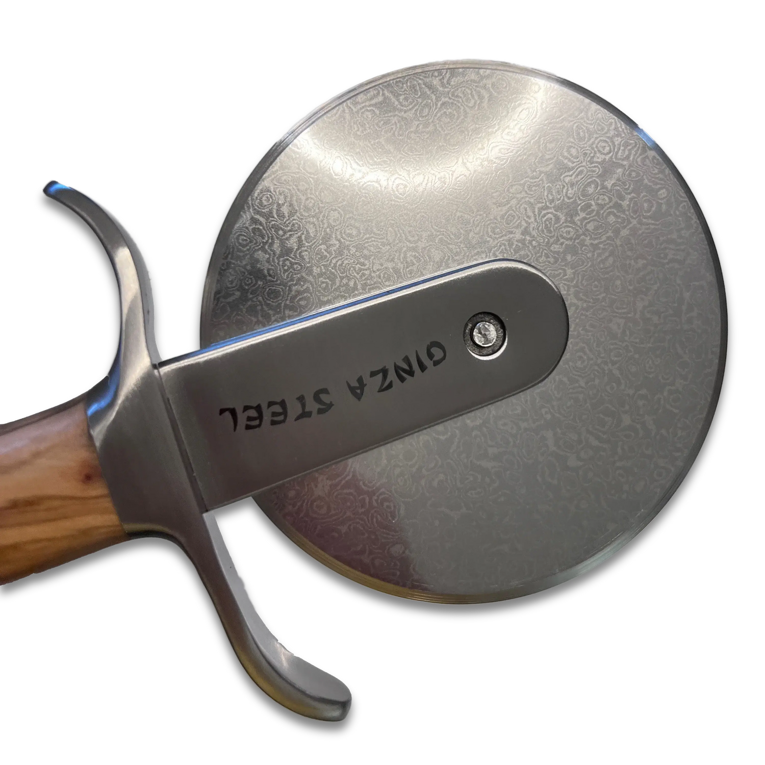 Ginza Steel MIA Pizza Slicer – Stainless Blade with Olive Wood Handle