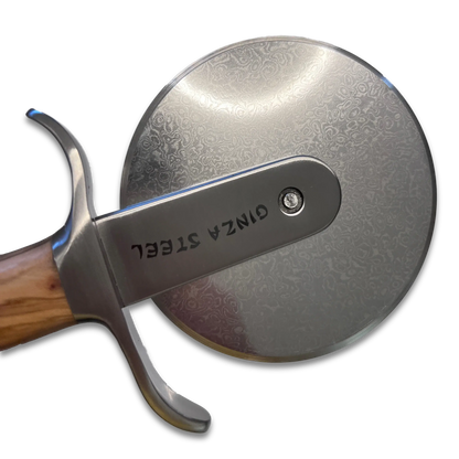 Ginza Steel MIA Pizza Slicer – Stainless Blade with Olive Wood Handle