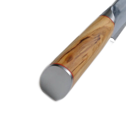 MIA Z | BREAD KNIFE 8&quot; Damascus AUS10 Steel 67 Layer / Olive Wood handle