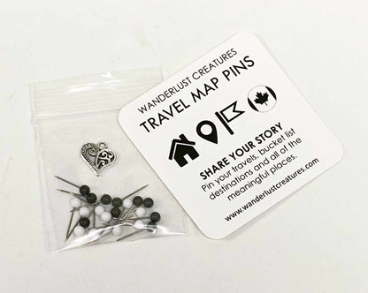 Geo Optic Labelled Push Pin Map | 36 x 20