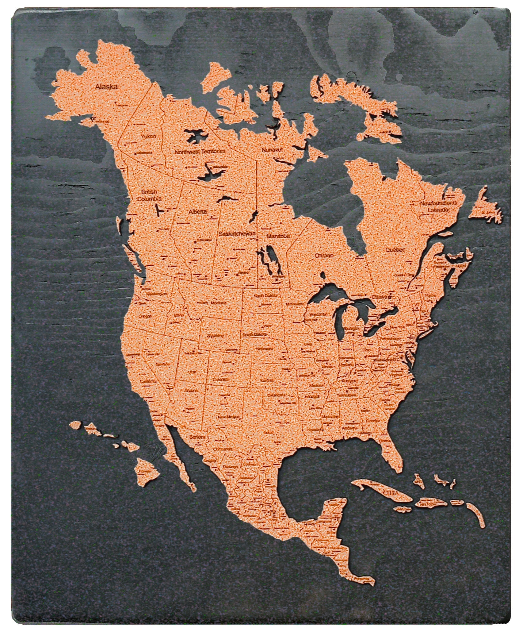 North America Travel Map | 30 x 24 | Labelled