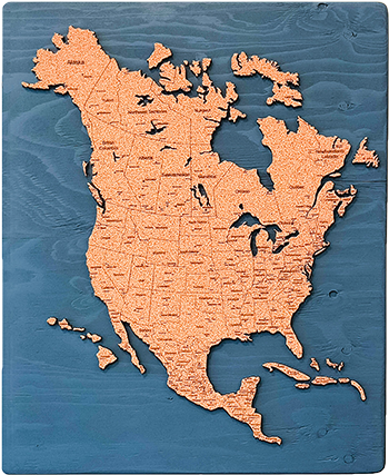 North America Travel Map | 30 x 24 | Labelled