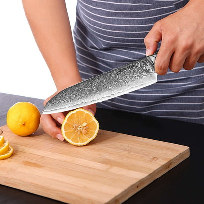 Hagakure 20 - Japanese Santoku Knife 8&quot; - VG10 Damascus Steel