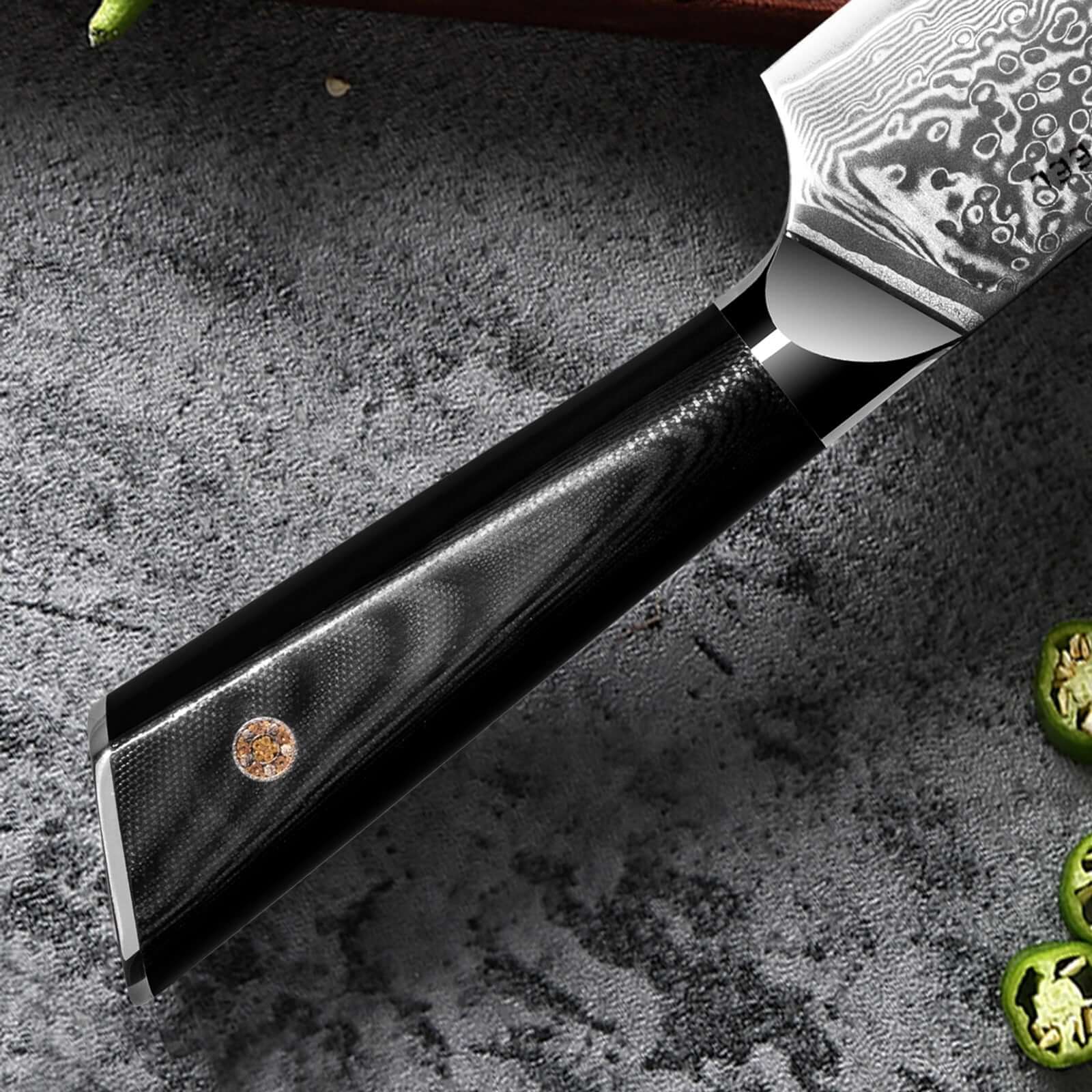 Hagakure 20 - Japanese Santoku Knife 8&quot; - VG10 Damascus Steel