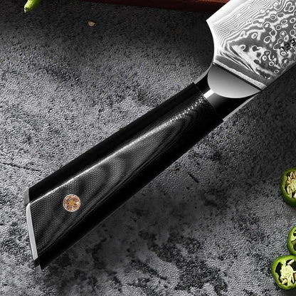 Hagakure 20 - Japanese Santoku Knife 8&quot; - VG10 Damascus Steel