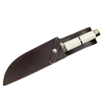 Haruto Bowie Knife - Camel Bone Handle 7.5 inch with Original leather Sheath