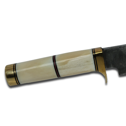 Haruto Bowie Knife - Camel Bone Handle 7.5 inch with Original leather Sheath