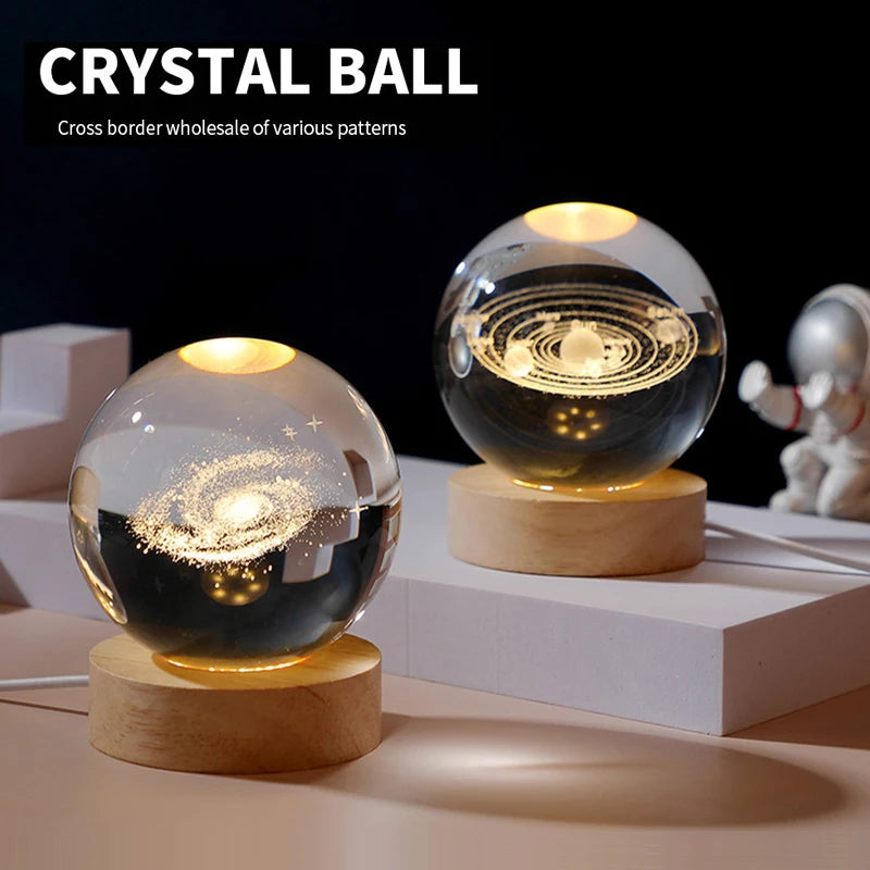 Milky Way Solar System Crystal Ball LED Night Light