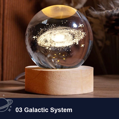 Milky Way Solar System Crystal Ball LED Night Light