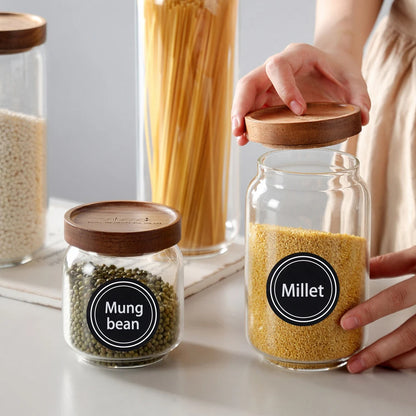 24-60PCS/Set Jars Labels Erasable Chalkboard Sticker Waterproof Craft Spice Record DIY Kitchen Sealing Bottle Reusable Black Tag