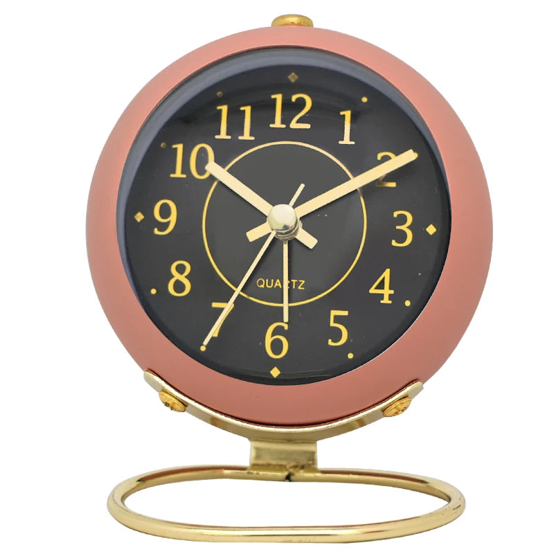 1pc minimalist metal quartz alarm clock, desktop silent clock, macaron color scheme more suitable for home and office decoration