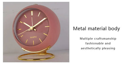 1pc minimalist metal quartz alarm clock, desktop silent clock, macaron color scheme more suitable for home and office decoration