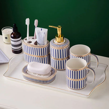 Ceramic 5-Piece Bathroom Accessories Set