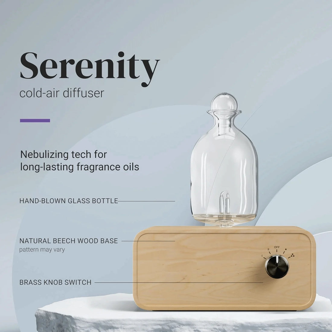 Wood &amp; Glass Nebulizing Essential Oil Diffuser