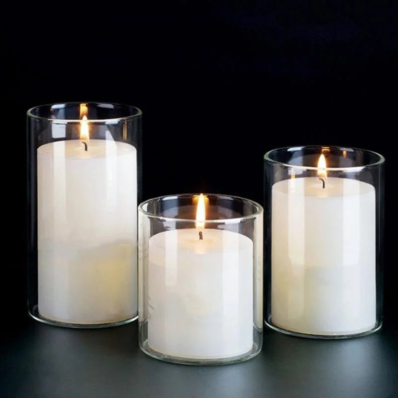 Glass Cylinder Candle Holder