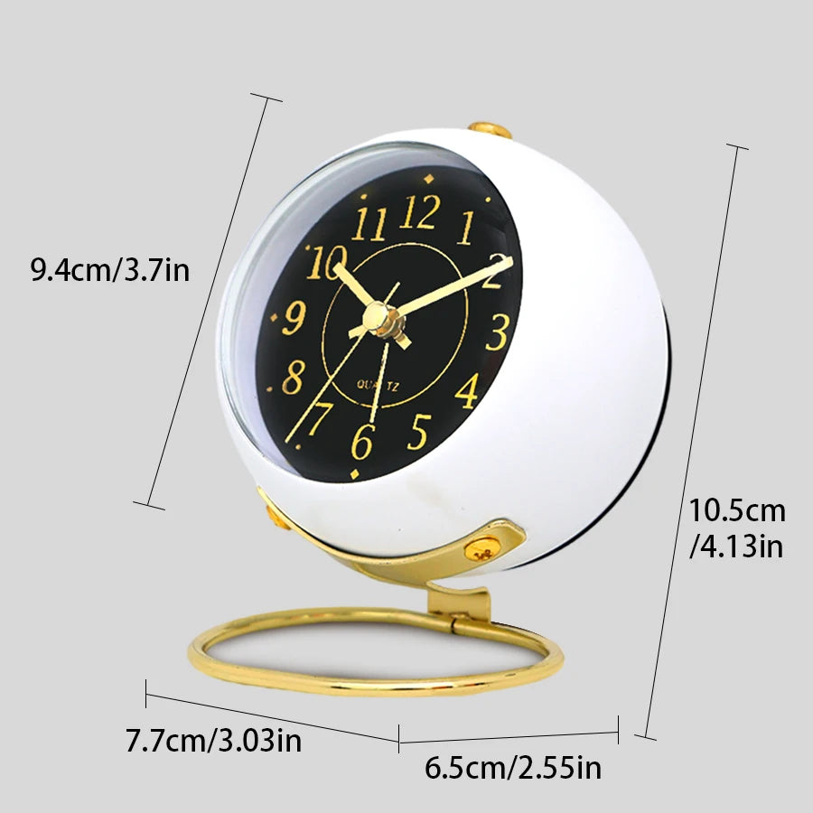 1pc minimalist metal quartz alarm clock, desktop silent clock, macaron color scheme more suitable for home and office decoration