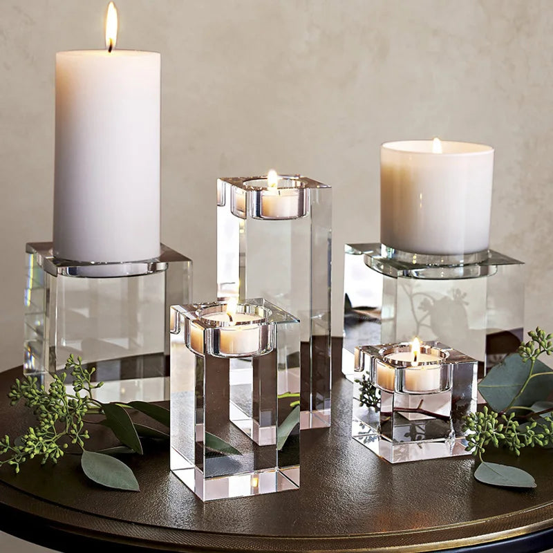 Clear Crystal Tealight Candle Holder