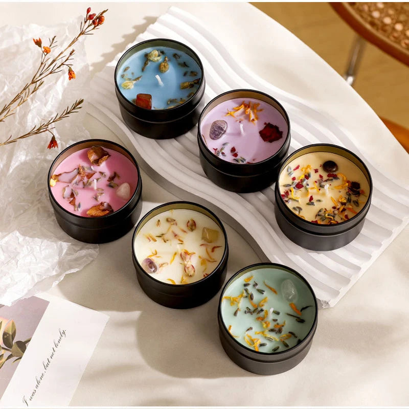 Crystal Soy Wax Scented Candle in High-End Iron Tin