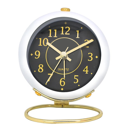 1pc minimalist metal quartz alarm clock, desktop silent clock, macaron color scheme more suitable for home and office decoration