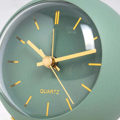 1pc minimalist metal quartz alarm clock, desktop silent clock, macaron color scheme more suitable for home and office decoration